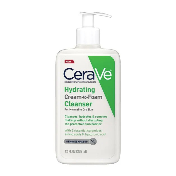 Cerave-Hydrating-Cream-to-Foam-Cleanser-355ml CeraVe Hydrating Cream-to-Foam Cleanser For Normal to Dry Skin 355ml